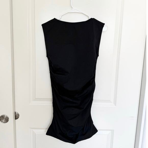 BLANQI Everyday Ruched Tank Maternity Dress Black M/L - Picture 3 of 4